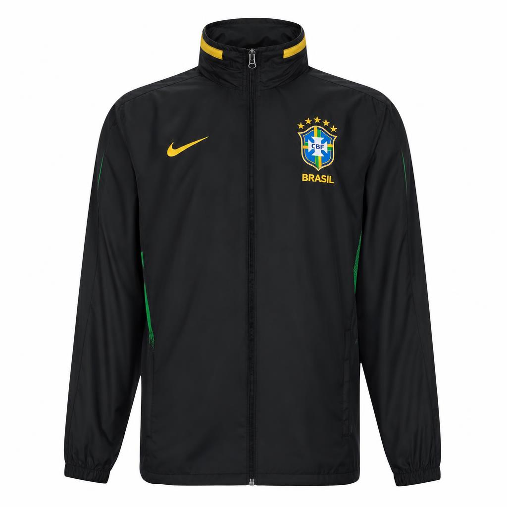 Jaqueta Corta-Vento Seleção Brasileira 2025 — Preta
